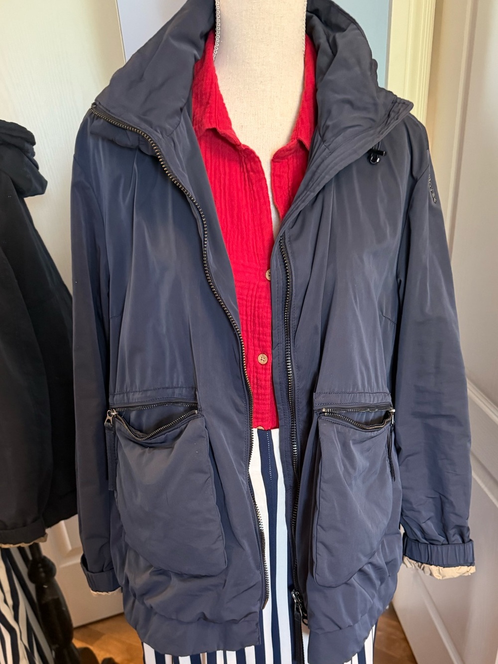 Geox Navy Blue and Tan Performance Grid Jacket Insert